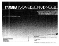 Yamaha MX-630 - Owners Manual